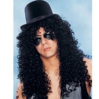 Deluxe Curly Rocker Wig in Black