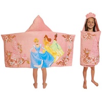 Disney Princess Hooded Towel for Bath, Pool, or Beach - Cinderella, Belle, Tiana - 23x51 Inches