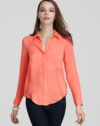 Theory Blouse - Duria Silk Neon