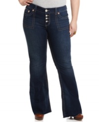 Rock an on-trend 70's spirit in Seven7 Jeans' plus size jeans, defined by a flared fit. (Clearance)