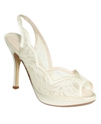 Delicate and fancy. The lacy Astrid slingback sandals by Caprarros add a feminine finishing touch.