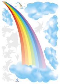 Easy Instant Home Decor Wall Sticker Decal - Rainbow Clouds