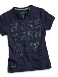 GUESS Kids Boys Little Boy Nineteen 81 Tee, NAVY (7)