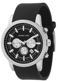 Michael Kors Watches Men's Black PU Chronograph (Black)