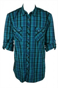 INC International Concepts Mens Plaid Print Shirt