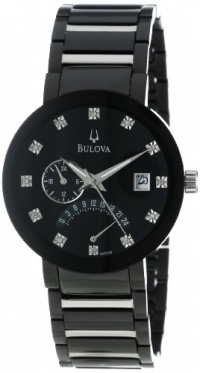 Bulova Men's 98D109 Diamond Accented Black Dial Bracelet Watch