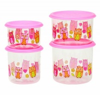 SugarboogerGood Lunch Snack Container, Hoot, 4-Count