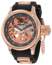 Invicta Men's 1090 Russian Diver Mechanical Skeleton Dial Black Polyurethane Watch