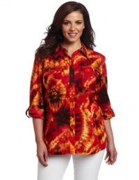 Jones New York Women's Plus-Size Roll Sleeve Shirt