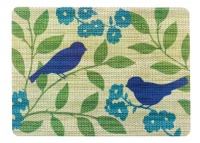 Ritz Blue Bird Print Reversible Placemats, Set of 4