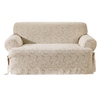 Sure Fit Scroll T Cushion Sofa Slipcover, Champagne