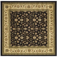 Safavieh Lyndhurst Collection LNH316B Black and Ivory Square Area Rug, 6-Feet Square