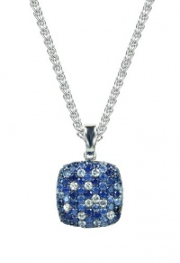 Effy Jewlery Balissima Splash Blue Sapphire Square Pendant, 3.31 TCW