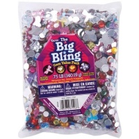 Darice Big Bling Shapes Gem Value Pack Rhinestone, Multicolor