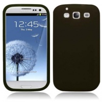 Samsung Galaxy S3 i9300 Premium Black Soft Rubber Skin Silicone Skin Case Cover