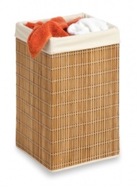 Honey-Can-Do HMP-01620 Square Wicker Hamper, Clothing Organizer, Bamboo