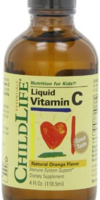 Child Life Liquid Vitamin C, Orange Flavor, Glass Bottle, 4-Ounce (Pack of 2)