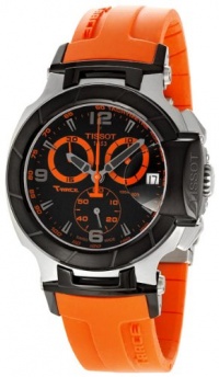 Tissot Men's T0484172705704 T-Race Quartz Orange Strap Chronograph Dial Watch