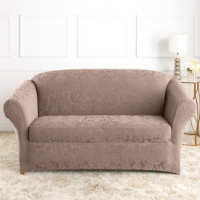 Sure Fit Stretch Jacquard Damask Loveseat Cover Size-Color - Loveseat - Mushroom