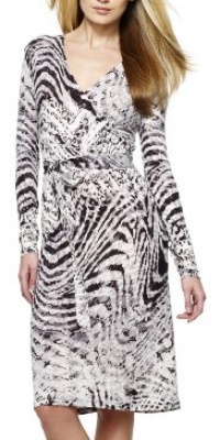 Jones New York Women's Long Sleeve Faux Wrap Dress