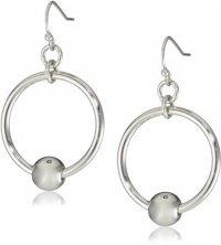 Nine West Chain Reaction Silver-Tone Orbital Hoop Earrings