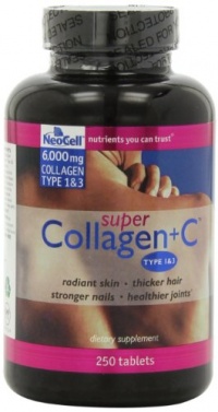 Neocell Super Collagen Type 1 and 3 plus Vitamin C Tablets, 250 Count