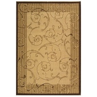 Safavieh CY2665-3001 Courtyard Collection Natural and Brown Indoor/Outdoor Area Rug, 9-Feet 2-Inch by 12-Feet 6-Inch