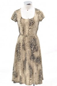 Lauren Ralph Lauren Tan Snake Skin Cap Sleeve Dress