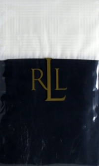 Lauren By Ralph Lauren Glen Plaid Suite ~ Set of 2 Navy Blue & White King Pillowcases