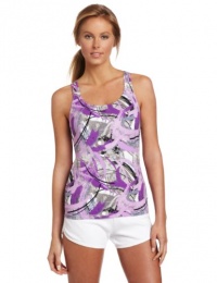 Calvin Klein Performance Women's Swirl Print Tank Tee, Electric Lilac Combo, Small