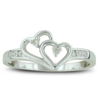 Double Heart Diamond Promise Ring ( Availabe Sizes 4-9)