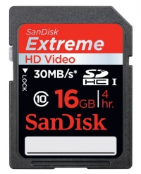 SanDisk Extreme HD Video 16 GB SDHC Class 10 Memory Card (SDSDRX3-016G-A21)