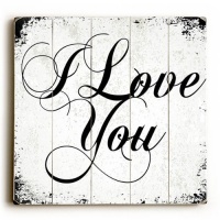 I Love You 18x18 Planked Wood Sign Wall Decor Art