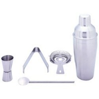 Stainless Steel 5-Piece Cocktail Martini Shaker Set