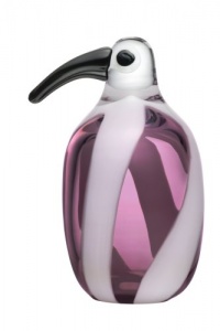 iittala Pentinnen Glass Bird, Cotton Candy, Plum/White