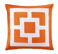 Trina Turk Down-Filled Pillow, Palm Springs Blocks, Orange, 20 by 20-Inches