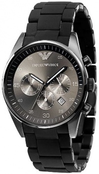 Emporio Armani Men's AR5889 Sport Chronograph Silicone Accent Black Dial Watch