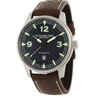 Stuhrling Original Men's 129XL.3315K1 Aviator Tuskegee Warhawk Automatic Date Black Watch