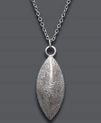 Add instant glitter and glam. Studio Silver's chic, marquise-cut pendant features a shimmery sterling silver surface and matching chain. Approximate length: 16 inches. Approximate drop: 1 inch.