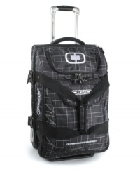 Traveling is easy with the right bag-introducing the answer to your next trip. A roomy build packs in all of the essentials with a spacious main compartment and zip-around drop bottom that add on extra carrying capacity without weighing you down. Rolling convenience takes you from terminal to terminal in comfort.