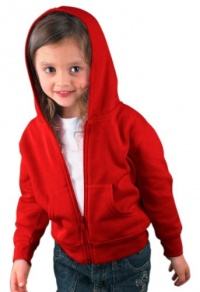 Rabbit Skins Toddler Full Zip Fleece Hoodie, Red, 4T