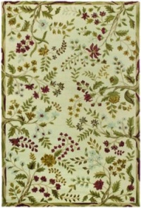 Couristan 0230/0030 EDEN Summer Vines 48-Inch by 72-Inch Wool Area Rug, Ivory/Ruby