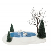 Department 56 Village Swan Pond Animated Accessory