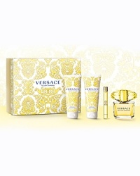 Introducing Versace Yellow Diamond: a rare fragrance inspired by a rare jewel. A one-of-a-kind fragrance experience of luxury, energy and warmth.Set includes:• 3 oz. eau de toilette spray• 3.4 oz. body lotion• 3.4 oz. shower gel• Rollerball