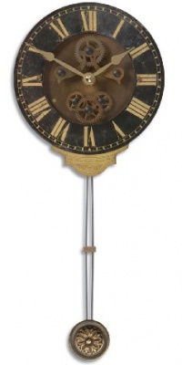 Uttermost Leonardo Mini Chronograph Clock in Black