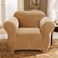 Sure Fit Stretch Royal Diamond 1-Piece Chair Slipcover, Gold