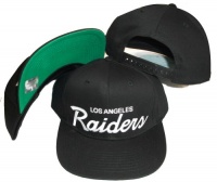 Los Angeles Raiders Black Plastic Snapback Adjustable Plastic Snap Back Hat / Cap