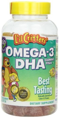 L'il Critters Omega-3 Gummy Fish with DHA, 120-Count Bottles (Pack of 3)