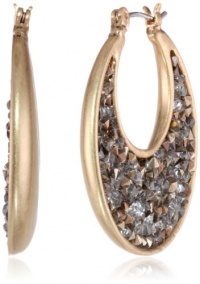 Kenneth Cole New York Pave Splash Faceted Bead Hoop Earrings