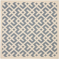 Safavieh CY6915-233-7SQ Courtyard Collection Blue and Ivory Indoor/Outdoor Square Area Rug, 6-Feet 7-Inch Square